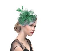 SBJKLYRN chapeau de cocktail， Fascinators Femmes Fleur Maille Rubans Plumes Chapeau Coiffe Ou Un Clip Cocktail Thé Fête Chapeaux(C)