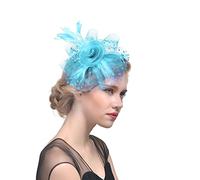 SBJKLYRN chapeau de cocktail， Fascinators Femmes Fleur Maille Rubans Plumes Chapeau Coiffe Ou Un Clip Cocktail Thé Fête Chapeaux(F)