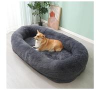 SBJKLYRN Chien de lit， Grand Panier for Chien, de Luxe for, imperméable et Lavable, en Fausse Fourrure Moelleux for(Dark Gray,190cm/75in)
