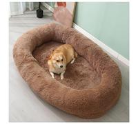 SBJKLYRN Chien de lit， Grand Panier for Chien, de Luxe for, imperméable et Lavable, en Fausse Fourrure Moelleux for(Khaki Color,190cm/75in)