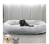 SBJKLYRN Chien de lit， Paniers for Chiens XL, for Adultes et Animaux, Amovibles, lavables végétaliens. Convient aux Humains(Grey,178 x 97 x 30 cm (L x W x H))