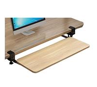SBJKLYRN Clavier, Plateau de Clavier Coulissant en Bois sous Le Bureau, Charge 25 kg, Tablette de Clavier coulissante, Support de Bras d'ordinateur, Repose-Poignet(Walnut,75x25cm(30x10Inch))