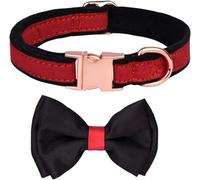 SBJKLYRN Collier pour Chien， Colliers for Chien Mignons avec nœud Papillon, Collier Fantaisie for Boucle de sécurité en métal, Floral for Petite, Moyenne et Grande Taille(Red2,S)