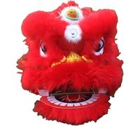 SBJKLYRN Costume de danse du lion, 8 pouces danse du Lion Art populaire chinois Festival de Dragon Performance laine artificielle(Red)