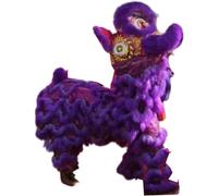 SBJKLYRN Costume de danse du lion, Festival d'art traditionnel célébrez la mascotte de danse du lion, spectacle dragon et(Purple)