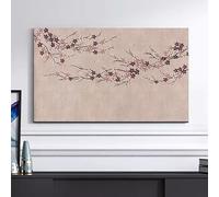 SBJKLYRN Couverture TV, Couverture de 32 à 80 pouces Fleur de Lotus Housse d'affichage universelle en tissu respirant antidérapant for téléviseurs à écran plat(Flower2,45-48inch)