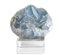 SBJKLYRN Cristal irrégulier, Géode d'amas de Cristal célestite - Reiki Wicca Guérison Chakra Rock Collection méditation Pierre Brute(500g)