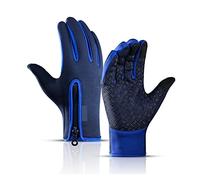SBJKLYRN Gants de plongée, Gants de Sport d'hiver for Hommes et Femmes, for écran Tactile, imperméables, Coupe-Vent, antidérapants, Noirs, à la Mode(Dark Blue,S)