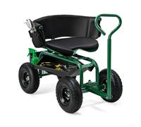 SBJKLYRN Garden Scooter， Chariot de Jardin orientable, siège de Jardinier pivotant à 360° et réglable en Hauteur avec Plateau et Panier à Outils, Chariot Roulant