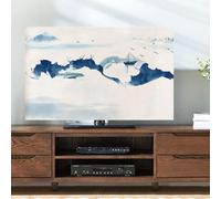 SBJKLYRN Housse TV, Couverture de télévision de Style rétro, LED LCD Murale 55 Pouces 50 incurvée 65 Couverture de télévision imprimée Paysage Tissu imperméable et Doux, Couleur: C(A,58in(136x85cm))