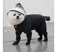 SBJKLYRN Imperméable pour Chien, Imperméable for Chien, Une pièce, imperméable, for Petit, Combinaison for Chiot, Manteau de Pluie for Animaux Compagnie(Black,L)