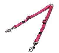 SBJKLYRN Laisse pour Chien, Laisse Double réglable en Nylon Rose for Chien, Accessoire de Course, Anti-emmêlement, for la Promenade et l'entraînement, Taille L(Pink,M)