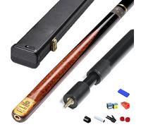 SBJKLYRN Le Ballon, Queue de Billard Fendue 3/4, Queue de Snooker Noire, 8 queues, 9,5 mm x 10 mm, avec boîte