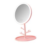 SBJKLYRN Miroir de Maquillage Mural， Miroir de Table Rond éclairé à LED, 1 pièce, avec lumières, Miroir de Bureau, vanité en Verre, Coiffeuse, Fournitures Miss