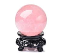 SBJKLYRN Ornement Boule de Cristal, Boule de Cristal Quartz Rose Naturel, Pierre précieuse polie, sphère Ronde, Collection d'échantillons, souci Paume Poche(Diameter 2.8")