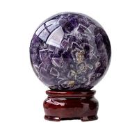 SBJKLYRN Ornement Boule de Cristal, Grand Motif de Fleur rêve Naturel, améthyste, sphère Pierre précieuse, Sculpture énergétique, méditation, décoration Maison(Dia.60mm)