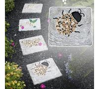 SBJKLYRN Pierre de Jardin， Pavés d'aménagement paysager rectangulaires avec pavés polis, Pierre décorative de Style Rustique for pelouses et arrière-Cours(Ladybugs)