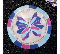 SBJKLYRN Pierre de Jardin, Pierre décorative exquise for Chemin avec Motif Soleil, Papillon, Fleur, Libellule, décoration d'aménagement paysager for Jardin/allée(Butterfly)