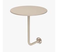 SBJKLYRN Table de Bar en Acier Inoxydable Petite Table Basse Ronde Murale colorée, Table d'appoint Flottante en Fer forgé de Type L for Cocktails et cafés(Beige)