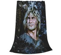 SBKGBIEHG Patrick Swayze Couverture en flanelle ultra douce et micro polaire - Literie chaude et légère pour canapé, chaise, toutes saisons (203,2 x 152,4 cm)