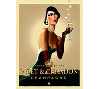 SBKGBIEHG Plaque en métal Moet et Chandon Champagne vintage Décoration murale pour maison, cuisine, bar, café, club, grotte - 30 x 43 cm