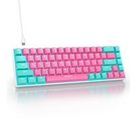 SbocKeeb Clavier de Jeu 60 pour Cent - Mini Clavier Mécanique 65 pour Cent Rétroéclairé par LED, 68 Touches Gamer Filaire QWERTY Américain avec Switchs Rouges pour PC/Ordinateur Portable