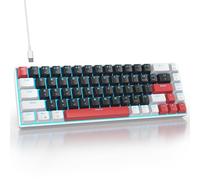 SbocKeeb Clavier de Jeu 60 pour Cent - Mini Clavier Mécanique 65 pour Cent Rétroéclairé par LED, 68 Touches Gamer Filaire QWERTY Américain avec Switchs Rouges pour PC/Ordinateur Portable