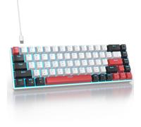 SbocKeeb Clavier de Jeu 60 pour Cent - Mini Clavier Mécanique 65 pour Cent Rétroéclairé par LED, 68 Touches Gamer Filaire QWERTY Américain avec Switchs Rouges pour PC/Ordinateur Portable