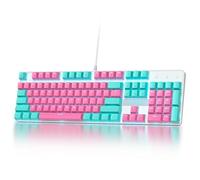 SbocKeeb Clavier de jeu mécanique filaire RVB rose, 104 touches, clavier crémeux avec pavé numérique, commutateur rouge linéaire NKRO pour ordinateur portable Windows