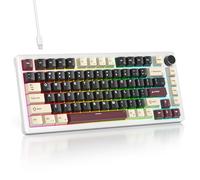 SbocKeeb Clavier de jeu mécanique personnalisé 75 % avec son crémeux avec commutateur linéaire, clavier de jeu filaire RVB Thocky 75 % macro remplaçable à chaud pour Windows Mac PC ordinateur portable