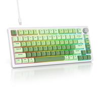 SbocKeeb Clavier de jeu mécanique personnalisé 75 % avec son crémeux vert avec commutateur linéaire, clavier de jeu filaire RVB Thocky 75 % macro remplaçable à chaud pour Windows, Mac, PC, ordinateur