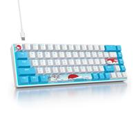 SbocKeeb Clavier Gamer Mécanique, Compact 65% Clavier Filaire 68 Touches Rétroéclairé à 60% avec Commutateur Rouge Linéaire, TKL QWERTY Américain pour PC/Windows/Mac