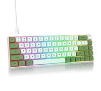SbocKeeb Clavier Gamer Mécanique, Compact 65% Clavier Filaire 68 Touches Rétroéclairé à 60% avec Commutateur Rouge Linéaire, TKL QWERTY Américain pour PC/Windows/Mac
