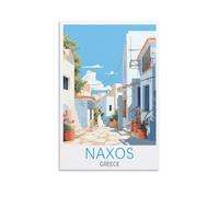 SBOJI Naxos Poster de voyage vintage Grèce 20 x 30 cm Décoration murale moderne pour bureau, chambre à coucher, salon