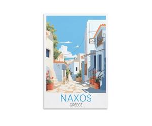 SBOJI Naxos Poster de voyage vintage Grèce 20 x 30 cm Décoration murale moderne pour bureau, chambre à coucher, salon