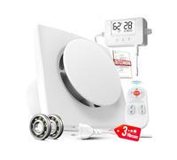 SBONNI 3 Vitesses Extracteur d'Air Automatique Détecteur Humiditer et Température, Minuterie, Télécommande, 100mm VMC Salle de Bain Hygroréglable, Silencieux et Puissant Ventilation P119