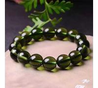 SBOTTON Charmant AAA + 100% aérolites Vertes Moldavite Naturelles Pierre de Cristal tchèque Pierre Brute meulage Bracelet météorite Perle 8mm,SBO99TON-9990