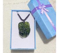 SBOTTON Collier météorite tchèque Pierre Verte Pendentif moldavite énergie de guérison,SBO99TON-9990