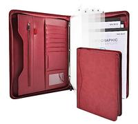 Sbrinnaliao Porte-documents à fermeture éclair pour homme et femme avec pochette pour documents, porte-bloc format lettre/A4, porte-cartes de visite (bordeaux-3)