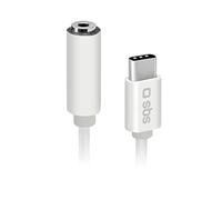 SBS Adaptateur Audio Jack Femelle 3,5 mm vers USB-C mâle, connecteurs en métal, pour Smartphone, Casque, stéréo Hi-FI, Haut-Parleur et écouteurs, câble Long de 9 cm pour Musique et appels