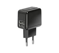 - Adaptateur secteur - 3100 mA - 2 connecteurs de sortie (USB) - noir