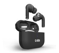 SBS Air Kab Max TWS - Écouteurs in-Ear True Wireless Stereo, Boîtier avec Recharge sans Fil, Hall Switch, Dual Leader, Autonomie 5h, Commandes Tactiles, pour Smartphone, Ordinateur Portable, Noir