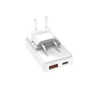 SBS Chargeur Flexi 65W, Technologie GaN, Power Delivery (PD) 65W, Charge Rapide, Design Fin et Pliable, Portes USB-C USB-A, Alimentation pour iPhone, Samsung, Tablet et Laptop, Blanc
