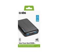 SBS Banque d'énergie solaire 10.000mAh chargeur mobile avec panneau solaire intégré
