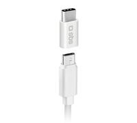 SBS Mobile Adaptateur Type C Micro-USB femelle vers USB-C mâle, USB 2.0, Blanc