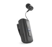 SBS Casque Bluetooth avec Clip et Fil Enroulable, Technologie multipoint pour connecter 2 appareils simultanément, Temps d'appel jusqu'à 7 Heures, Noir