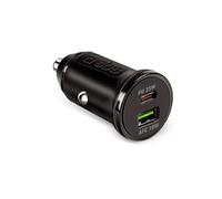 SBS Chargeur de batterie auto Mini, Power Delivery 25 W, charge rapide, chargeur de voiture allume-cigare avec Adaptive Fast Charge (AFC), LED d'état, USB-C et USB-A, prise 12 V, noir