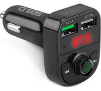 Sbs Chargeur De Voiture Sbs 15 W Avec Transmetteur Fm Bluetooth, Radio, Mains Libres, Mp3, Lecteur Audio, Écran Lcd, Commandes Intégrées, Charge Rapide Adaptative (Afc), Usb 3.1, Pr 12 V, Noir