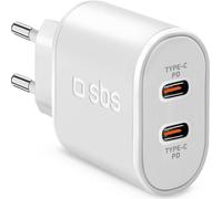 SBS Chargeur double USB-C Power Delivery 20W 2.2A - Blanc