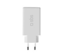 SBS Chargeur Extra Slim GaN 67W USB-C, Technologie GaN, Power Delivery (PD 3.0 PPS), Charge Rapide, Alimentattion de Batterie pour iPhone, Samsung, Tablet, Laptop, Cmpact, Blanc
